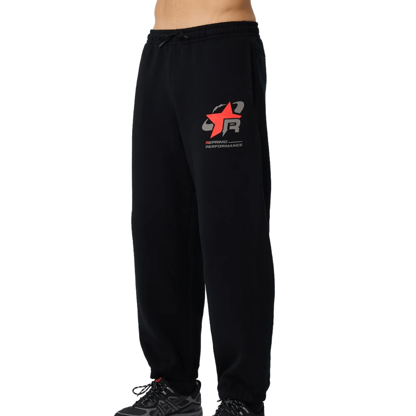 Reprimo Collective RP Cuffed Joggers 'Black' — XXS — Front View