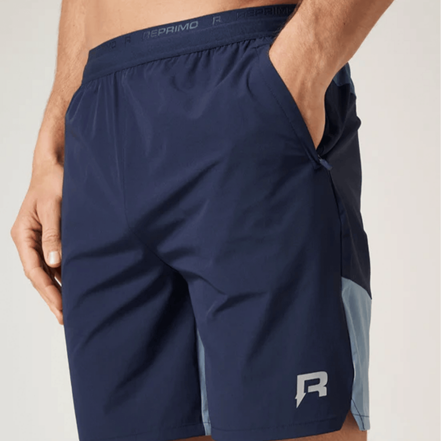 Reprimo Flight Shorts 'Dusty Blue Navy' — XXS — Side View
