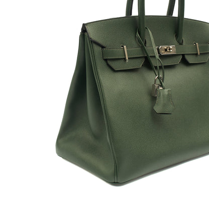 Hermes Tote Birkin 35 in Vert Anglaise, Epsom Leather — Alternate View 7