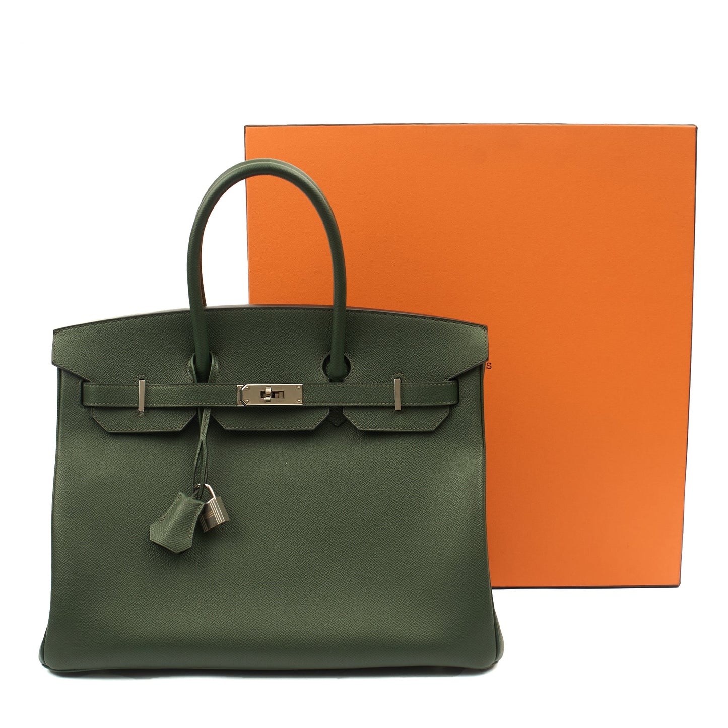 Hermes Tote Birkin 35 in Vert Anglaise, Epsom Leather — Lifestyle View