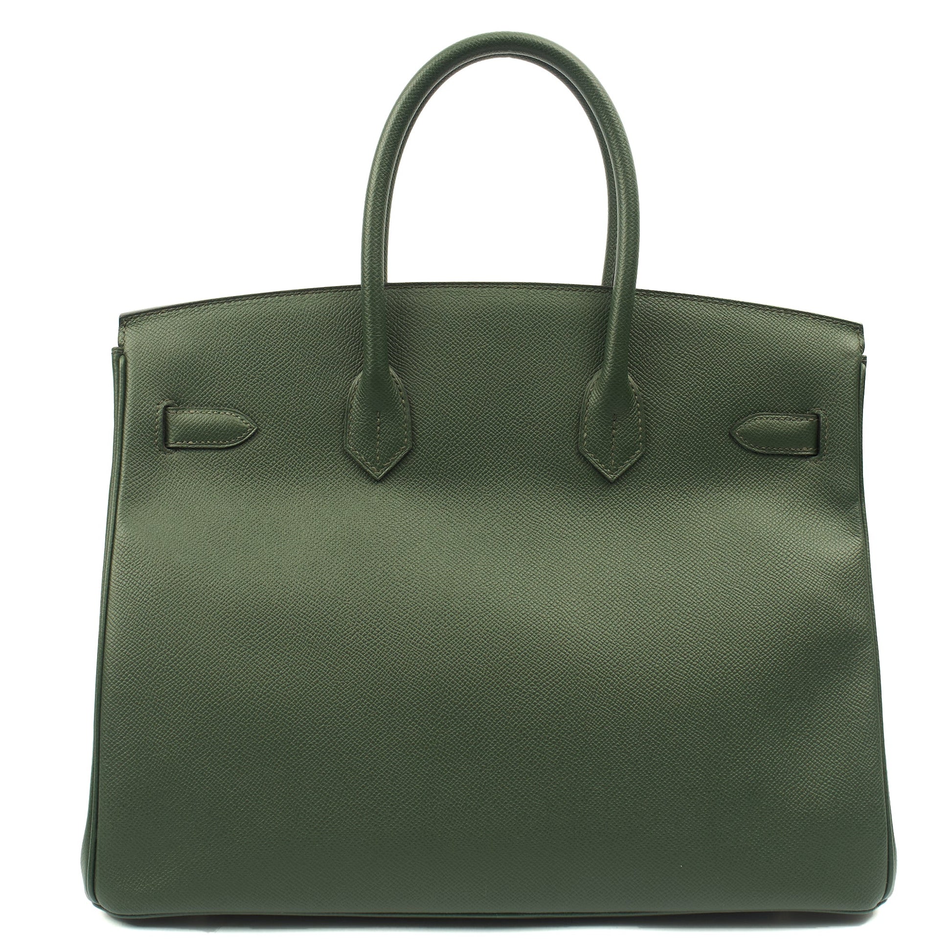Hermes Tote Birkin 35 in Vert Anglaise, Epsom Leather — Back View