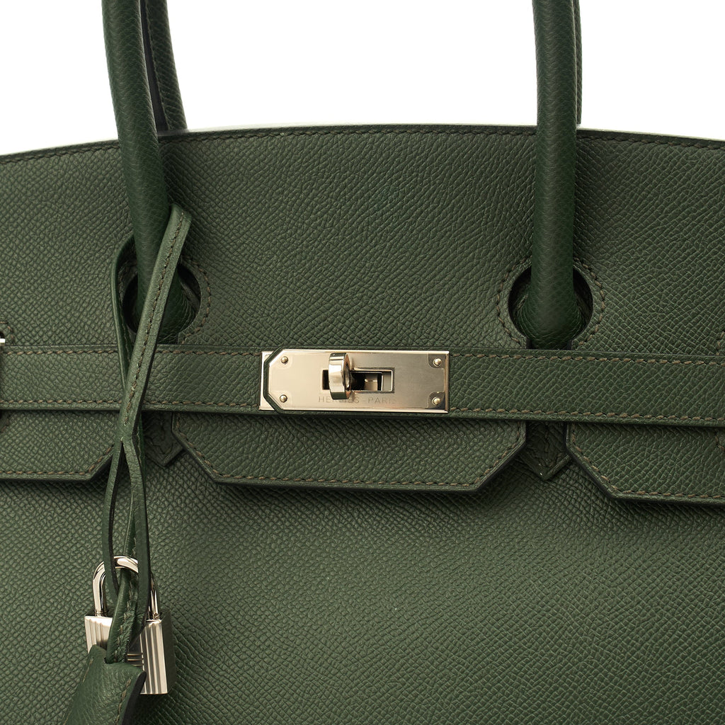 Hermes Tote Birkin 35 in Vert Anglaise, Epsom Leather — Alternate View 9