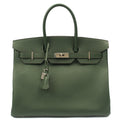 Hermes Tote Birkin 35 in Vert Anglaise, Epsom Leather — Front View
