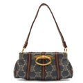 Celine Mini Bag Shoulder Bag in Blue, Fabric — Front View