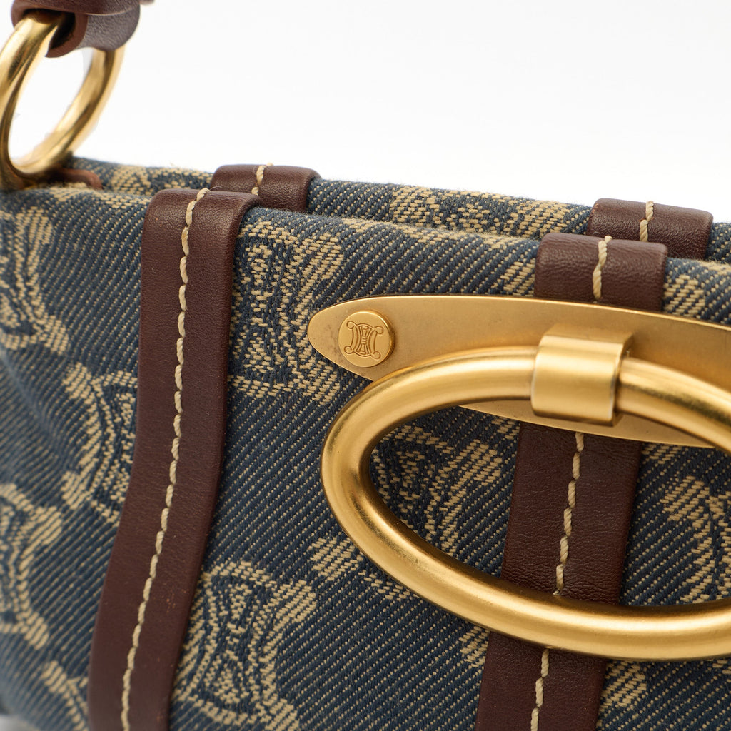 Celine Mini Bag Shoulder Bag in Blue, Fabric — Alternate View 12