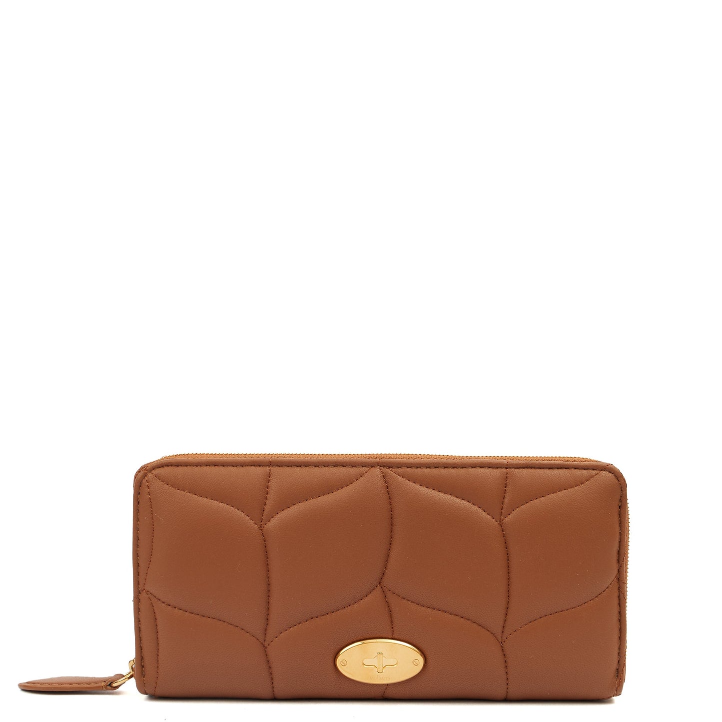 Mulberry Wallet Wallet in Oak, Calfskin Leather — Front View