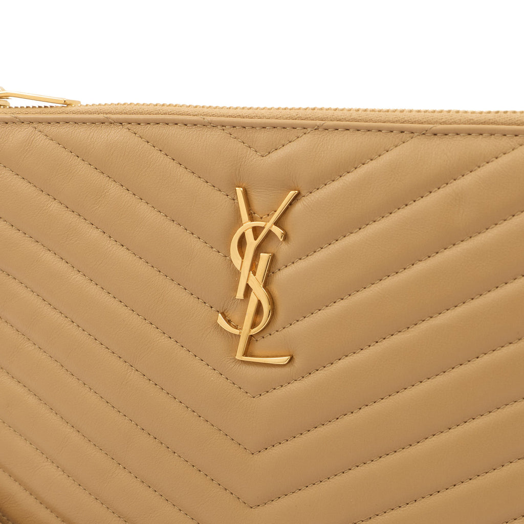 Saint Laurent Clutch Monogram Pouch A5 in Neutral, Leather — Alternate View 12