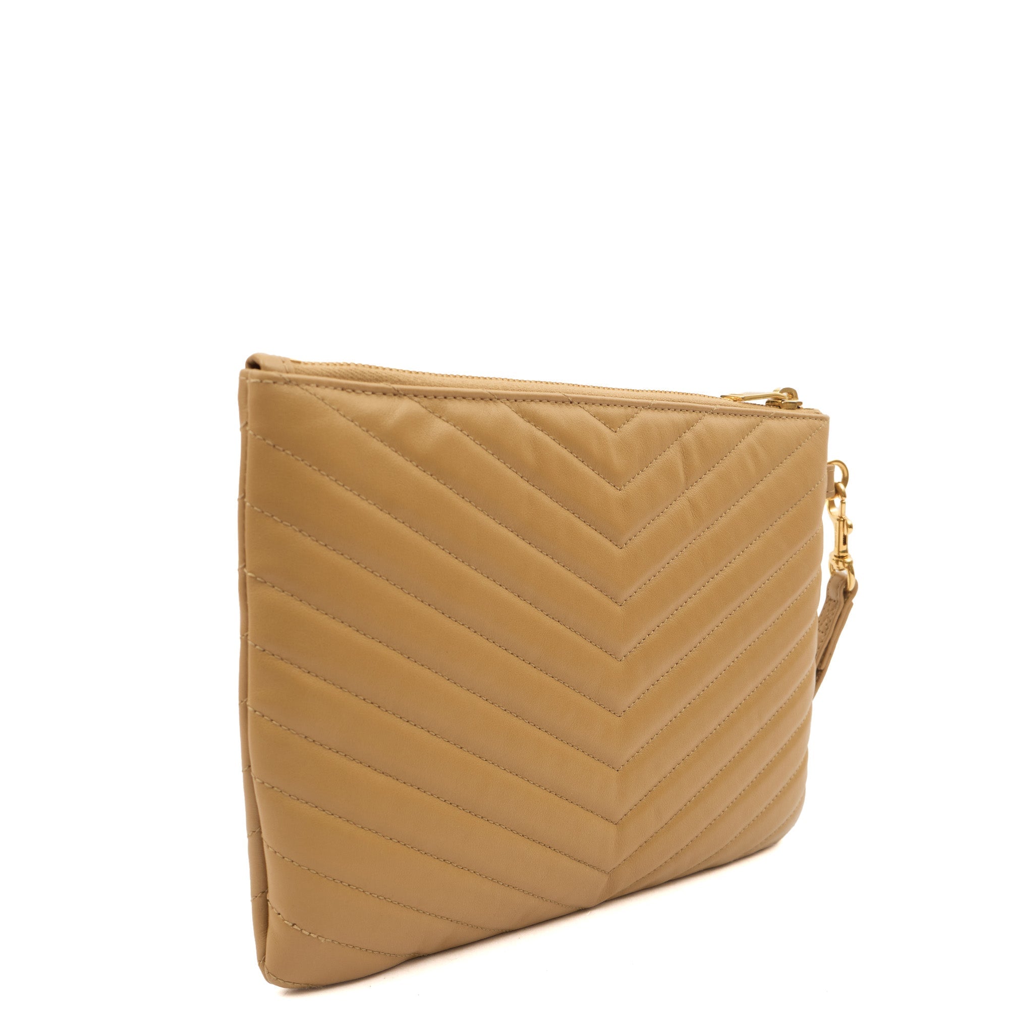 Saint Laurent Clutch Monogram Pouch A5 in Neutral, Leather — Alternate View 9
