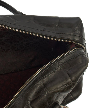 Mulberry Shoulder Bag Vintage Tote  in Black, Exotic Effect Leather — Lifestyle View