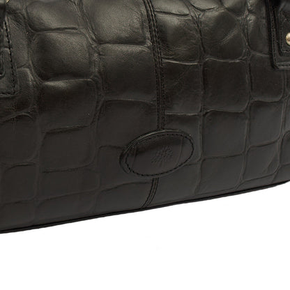 Mulberry Shoulder Bag Vintage Tote  in Black, Exotic Effect Leather — Side View