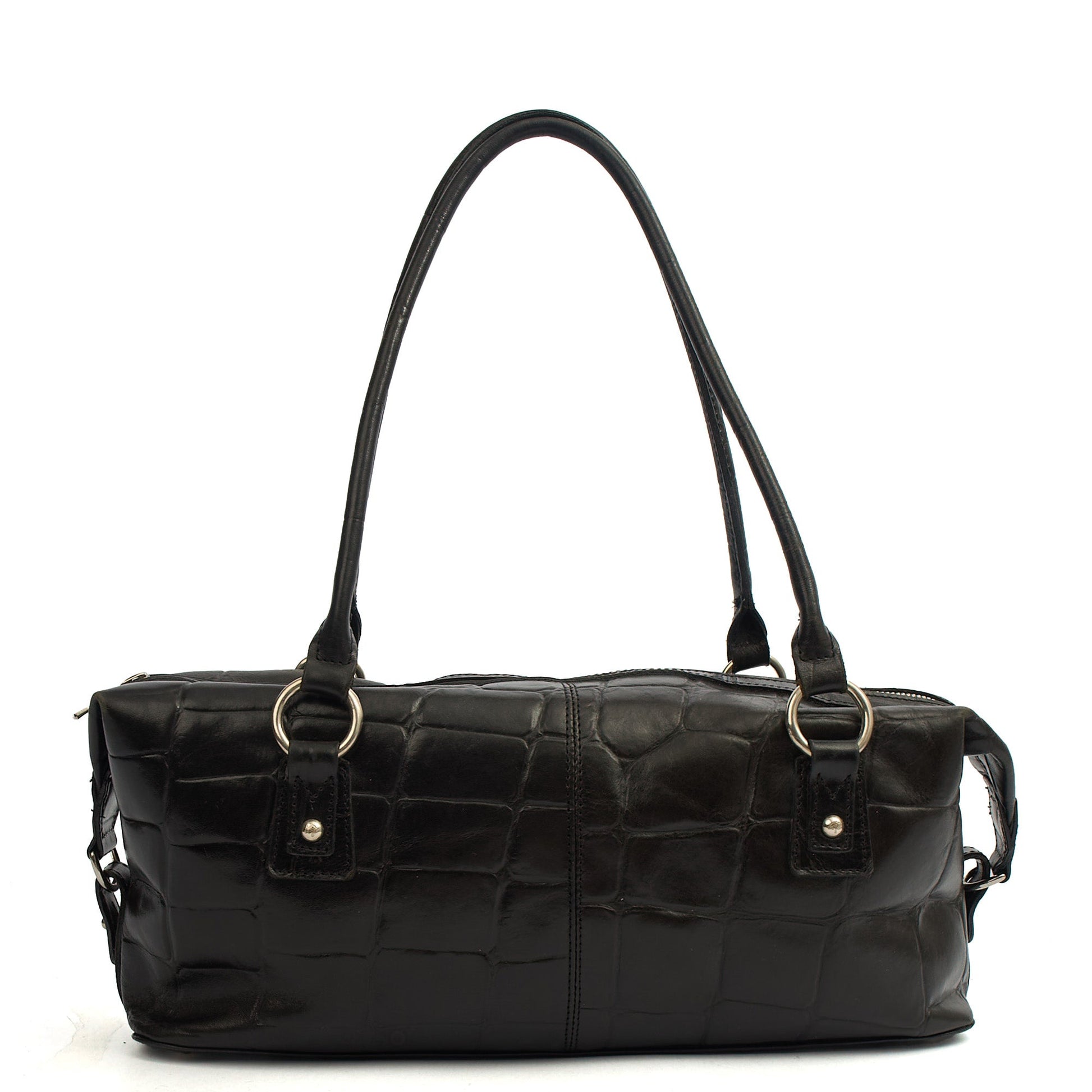 Mulberry Shoulder Bag Vintage Tote  in Black, Exotic Effect Leather — Top View