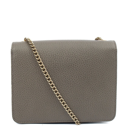 Gucci Cross Body Dollar Interlocking GG Bag - Small in Grey, Leather — Top View