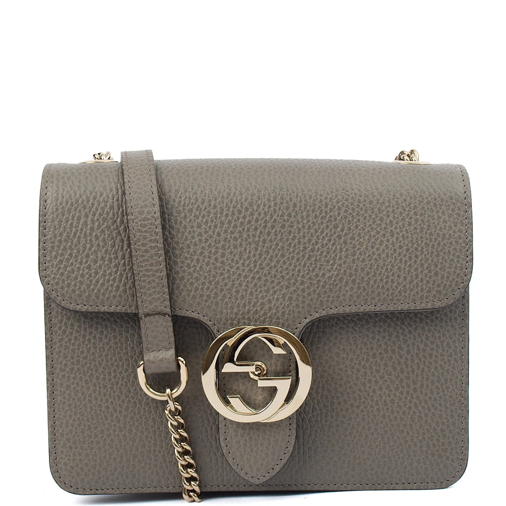 Gucci Cross Body Dollar Interlocking GG Bag - Small in Grey, Leather — Alternate View 7