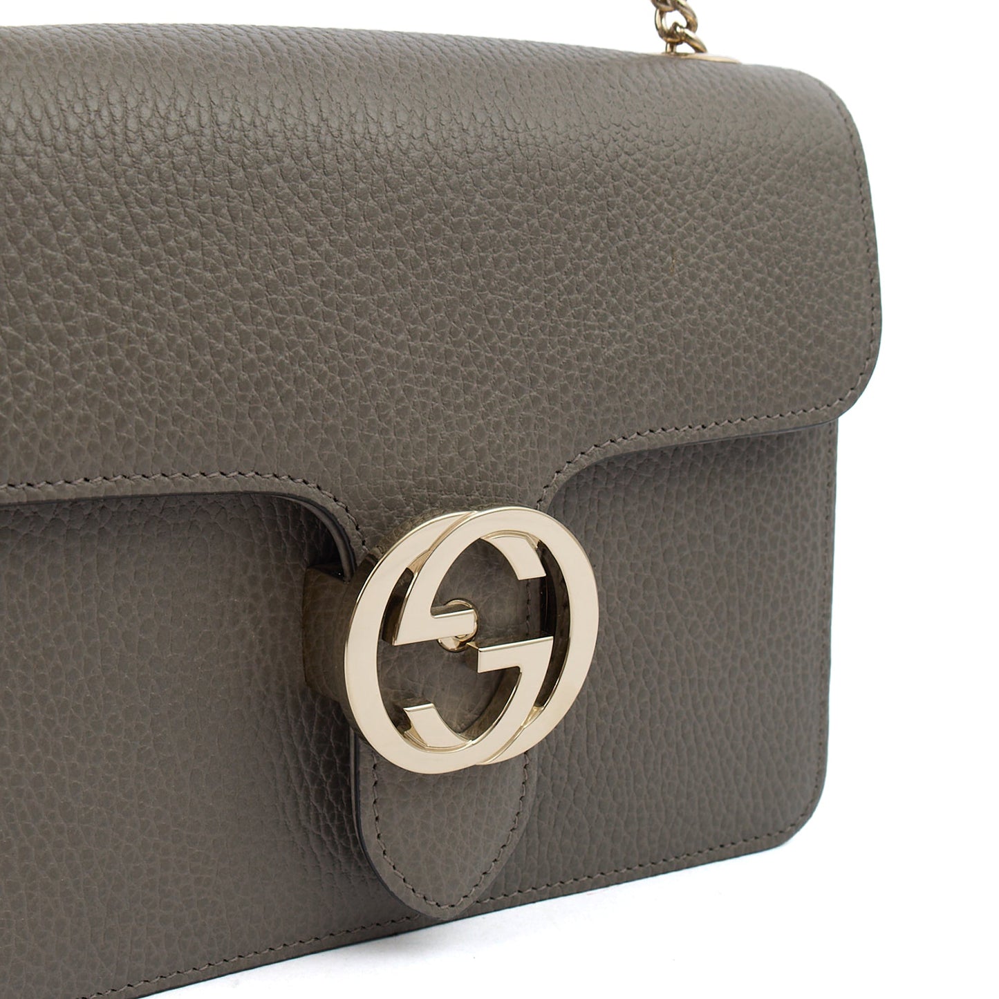 Gucci Cross Body Dollar Interlocking GG Bag - Small in Grey, Leather — Alternate View 8
