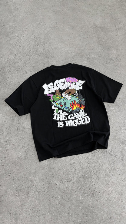 Legende Paris GAME IS RIGGED T-SHIRT - BLACK — XS — Lifestyle View