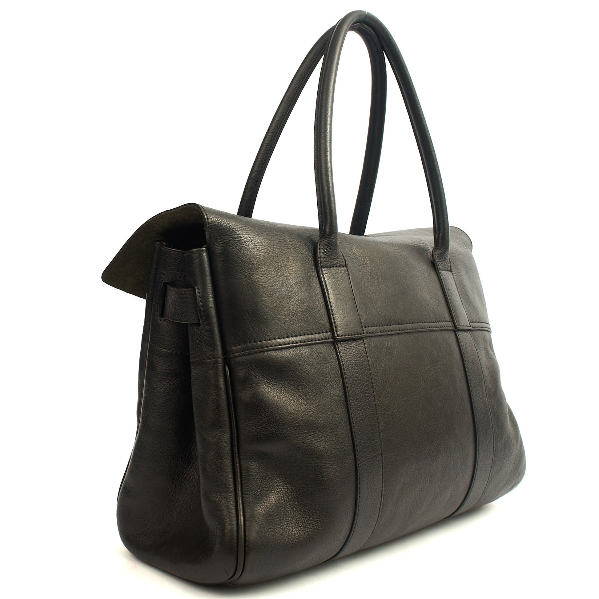 Mulberry Tote Bayswater Heritage in Black, Calfskin Leather — Side View
