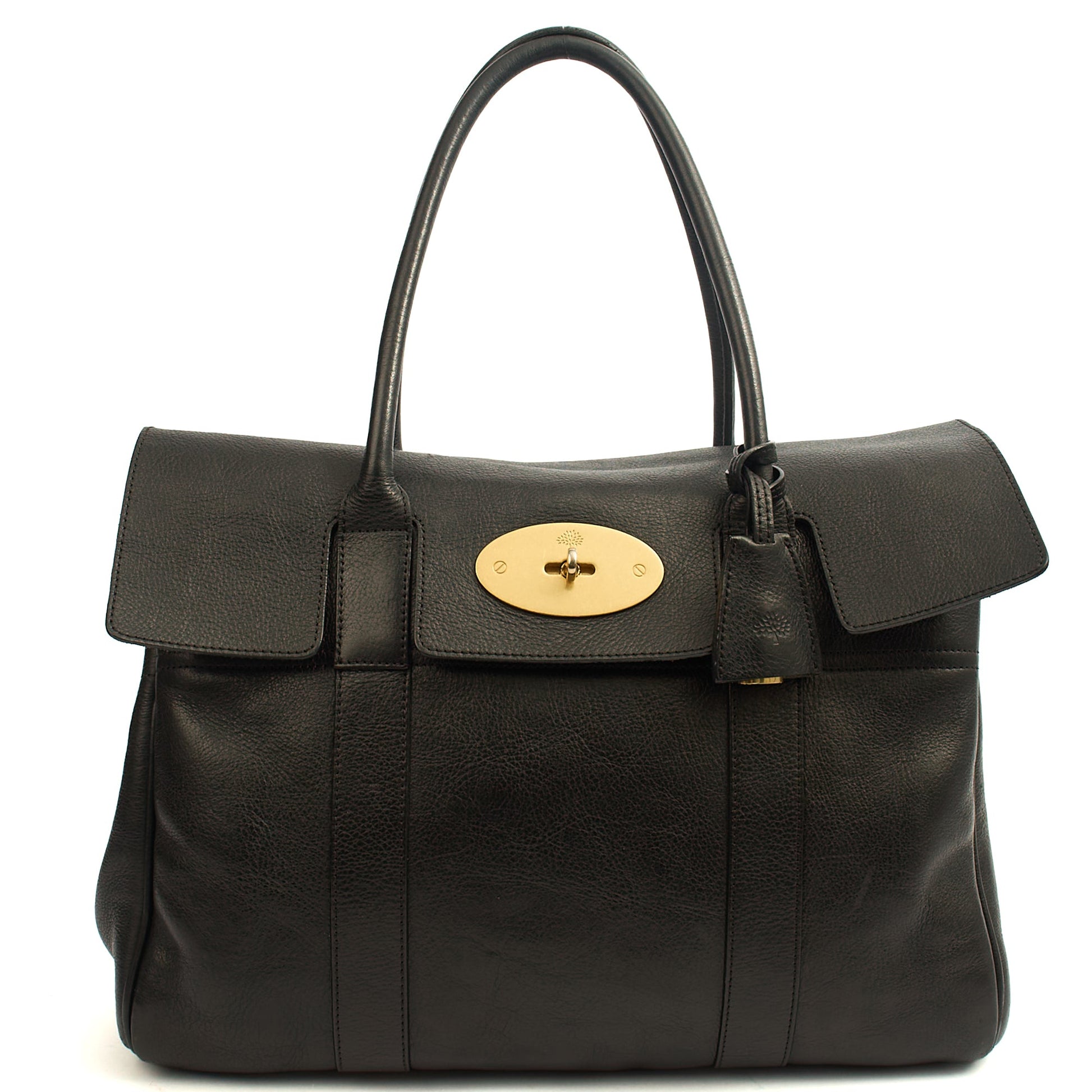 Mulberry Tote Bayswater Heritage in Black, Calfskin Leather — Front View