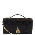 Christian Dior Cross Body My Dior Daily Chain Pouch in Black, Dior Oblique Embroidery — Front View