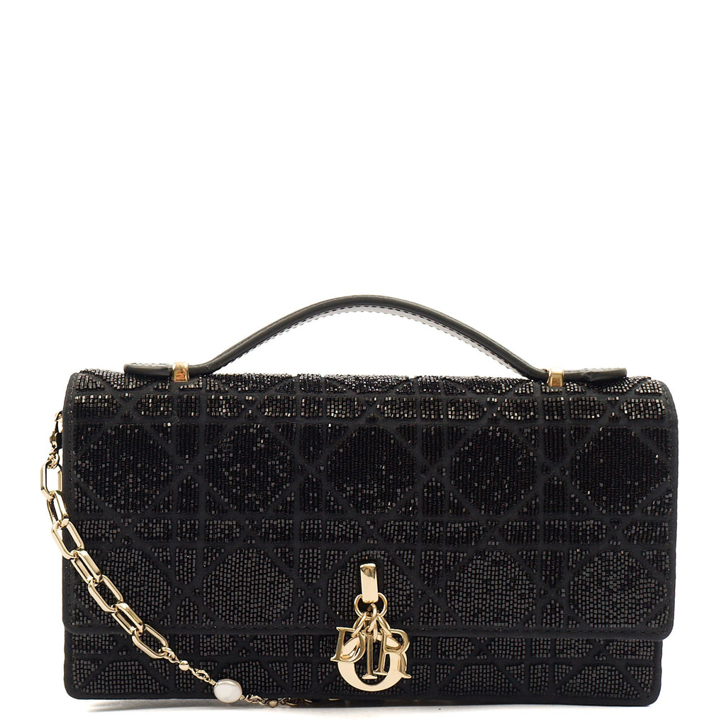 Christian Dior Cross Body My Dior Daily Chain Pouch in Black, Dior Oblique Embroidery — Alternate View 8