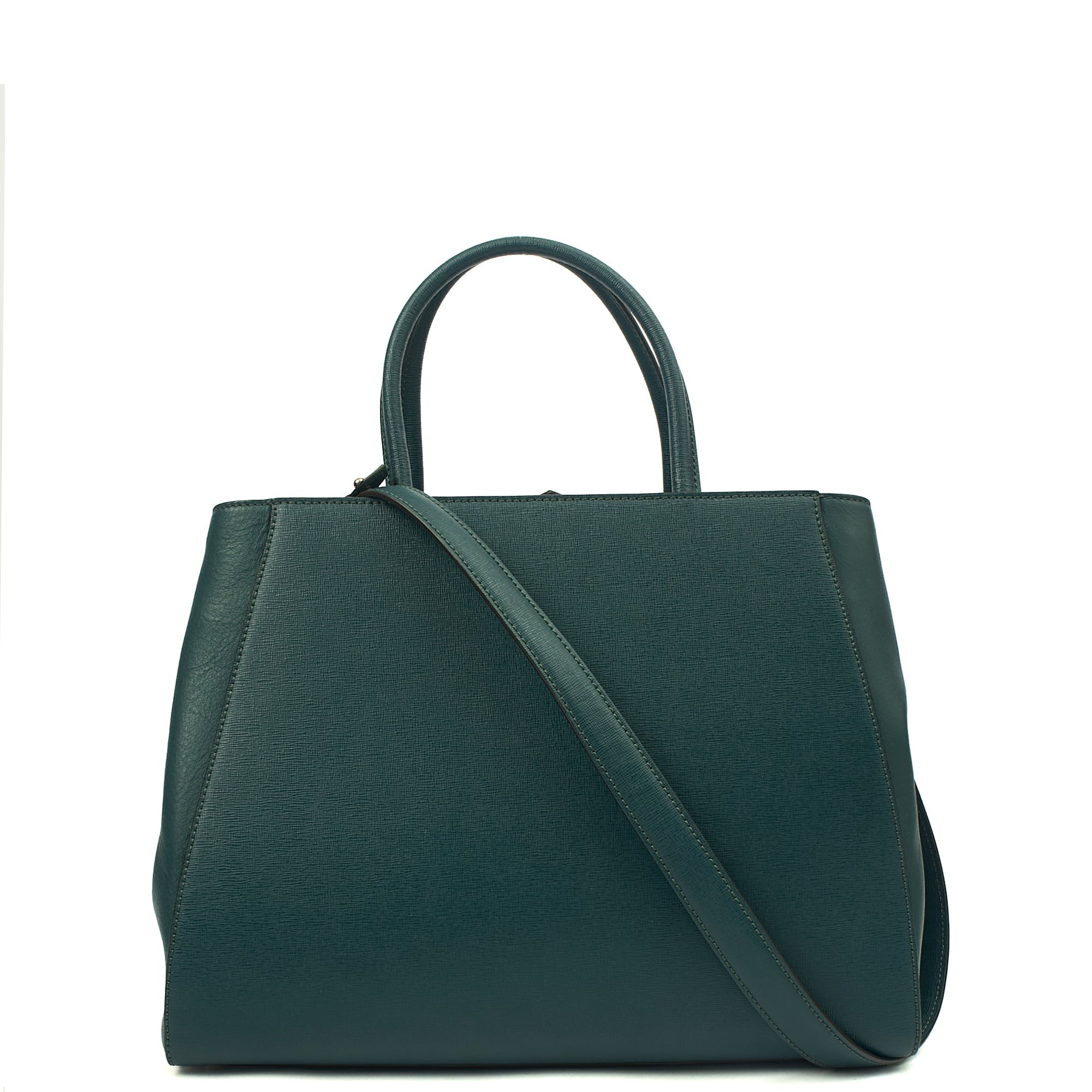 Fendi Tote 2Jour - Medium  in Green, Leather — Back View