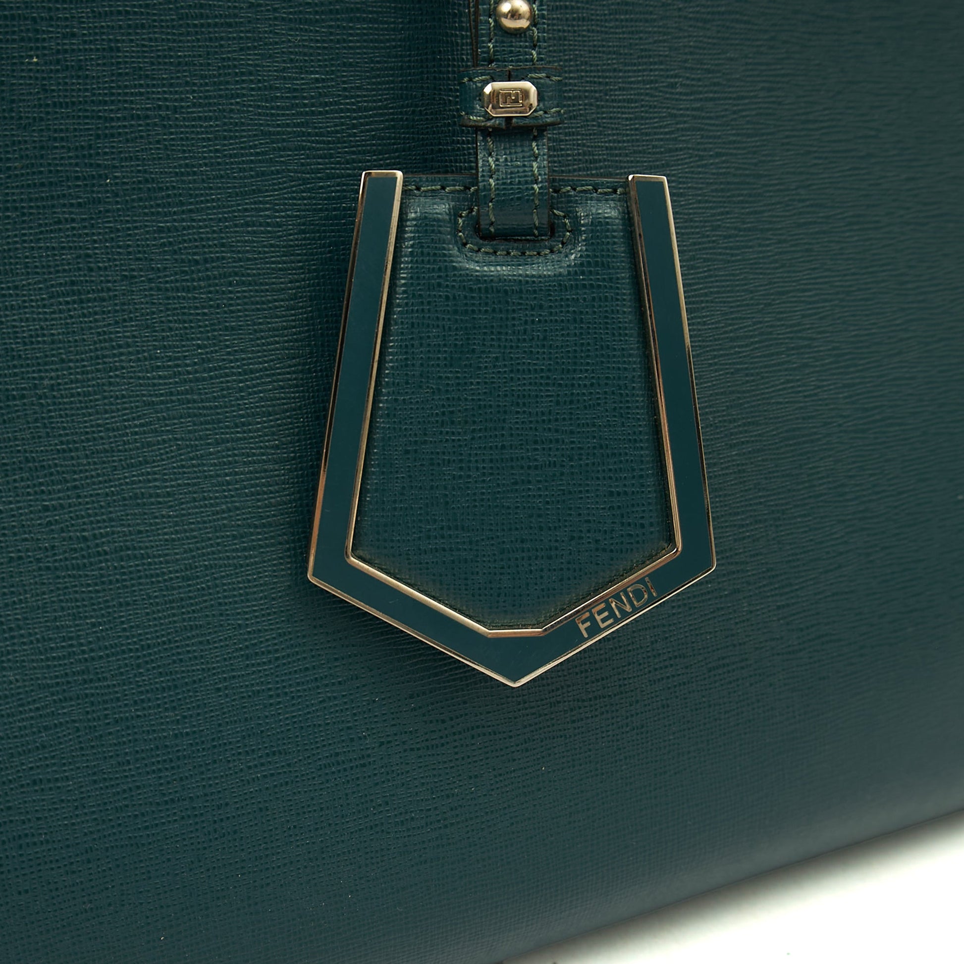 Fendi Tote 2Jour - Medium  in Green, Leather — Detail View