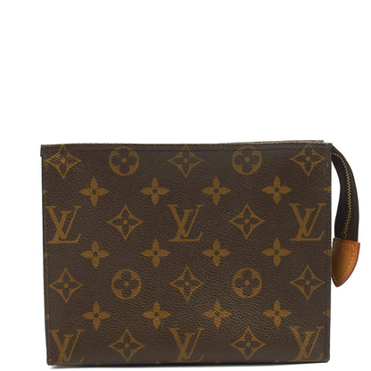Louis Vuitton Clutch Toiletry Pouch 19 in Monogram, Canvas — Front View