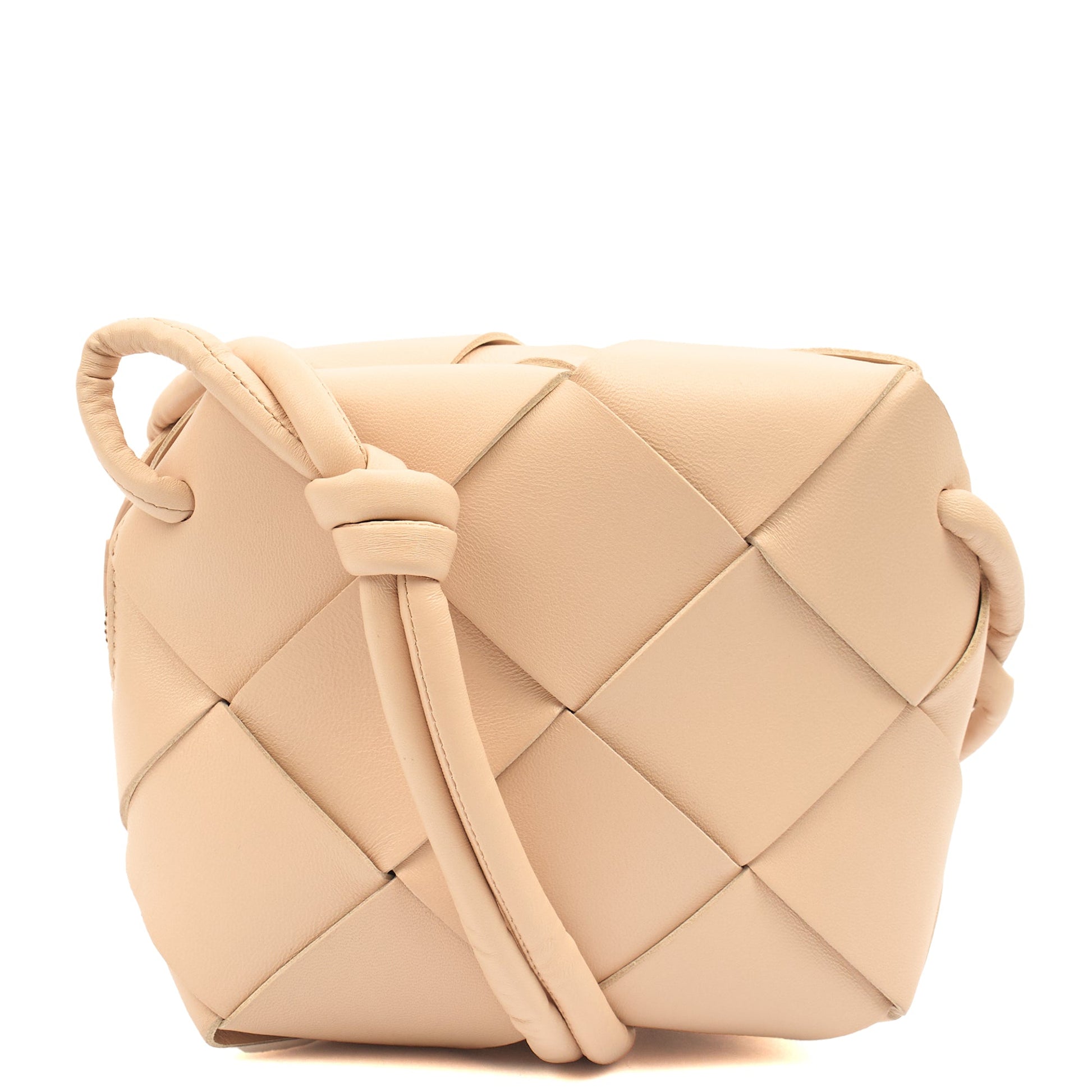Bottega Veneta Cross Body Mini Loop Bag in Pink, Leather — Front View