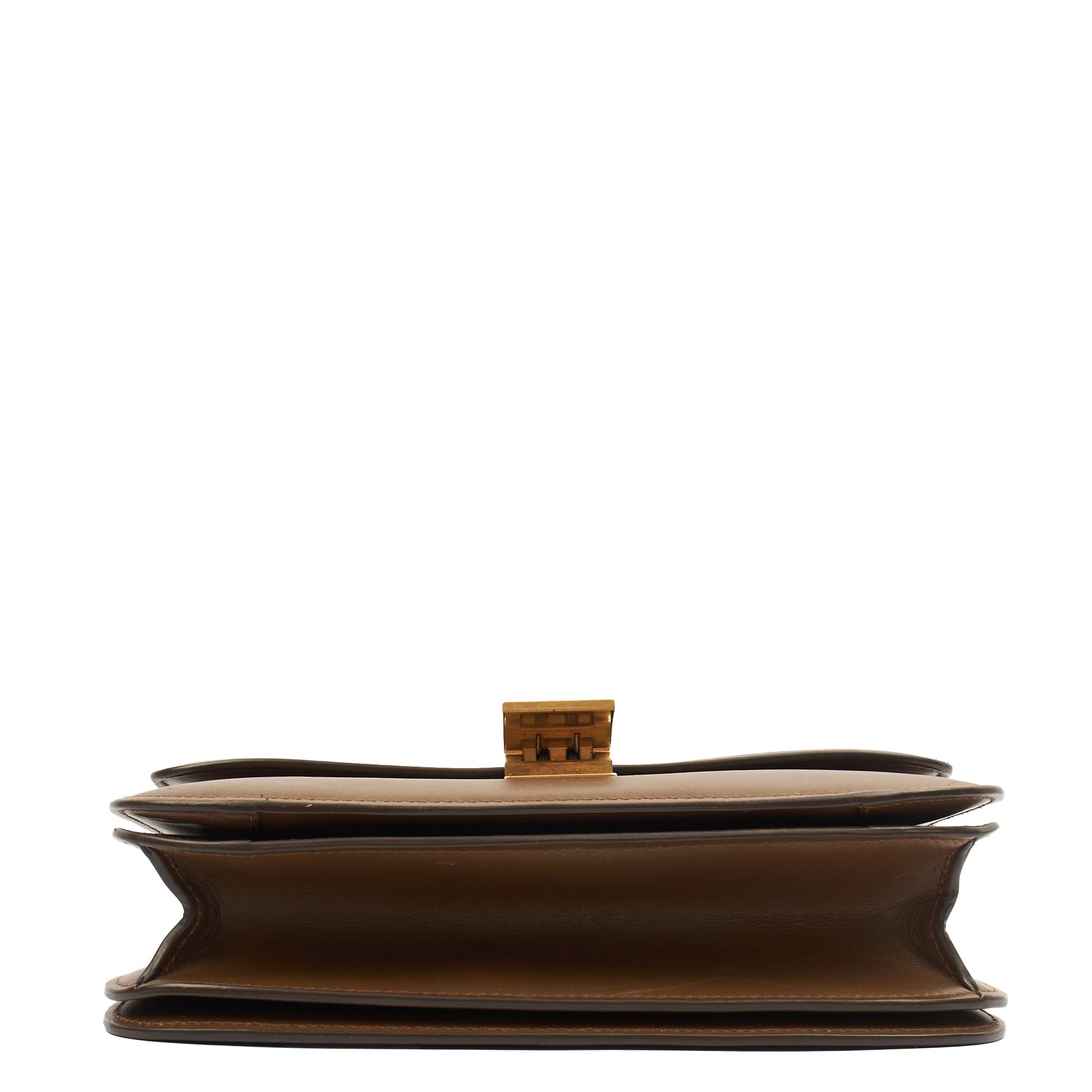 Celine Cross Body Box Bag - Medium in Brown, Box Calfskin — Top View