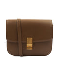 Celine Cross Body Box Bag - Medium in Brown, Box Calfskin — Front View