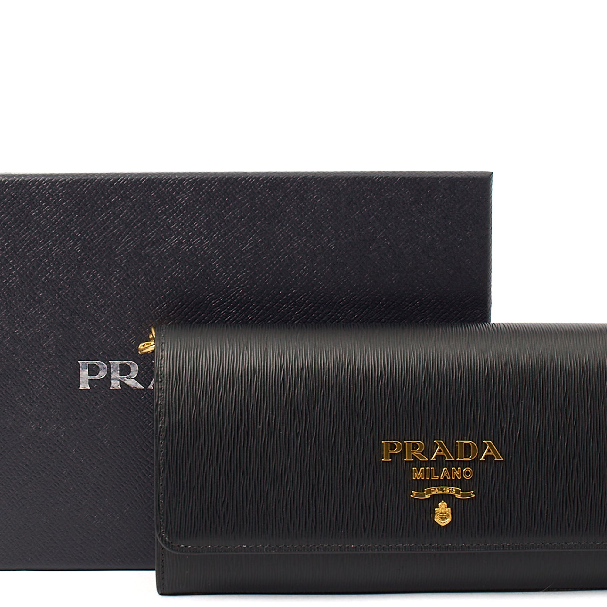 Prada Cross Body Shoulder Bag in Black, Leather — Side View