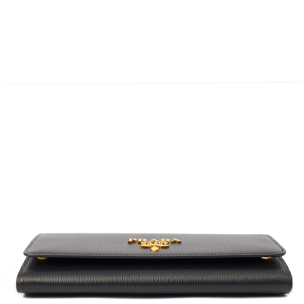 Prada Cross Body Shoulder Bag in Black, Leather — Detail View