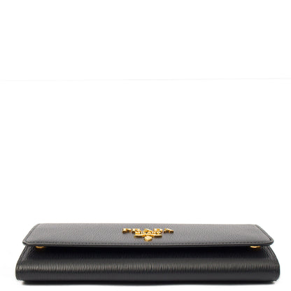 Prada Cross Body Shoulder Bag in Black, Leather — Detail View