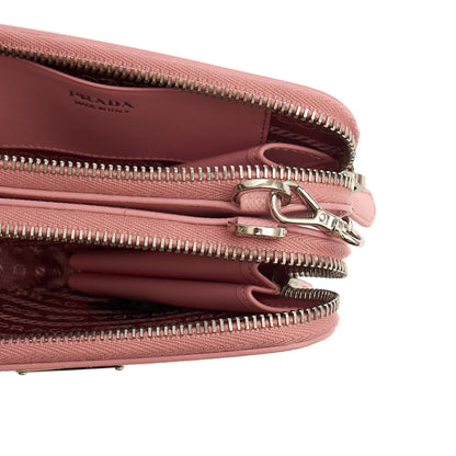 Prada Mini Bag Contenitori Mini Chain Wallet in Pink, Saffiano Leather — Alternate View 12