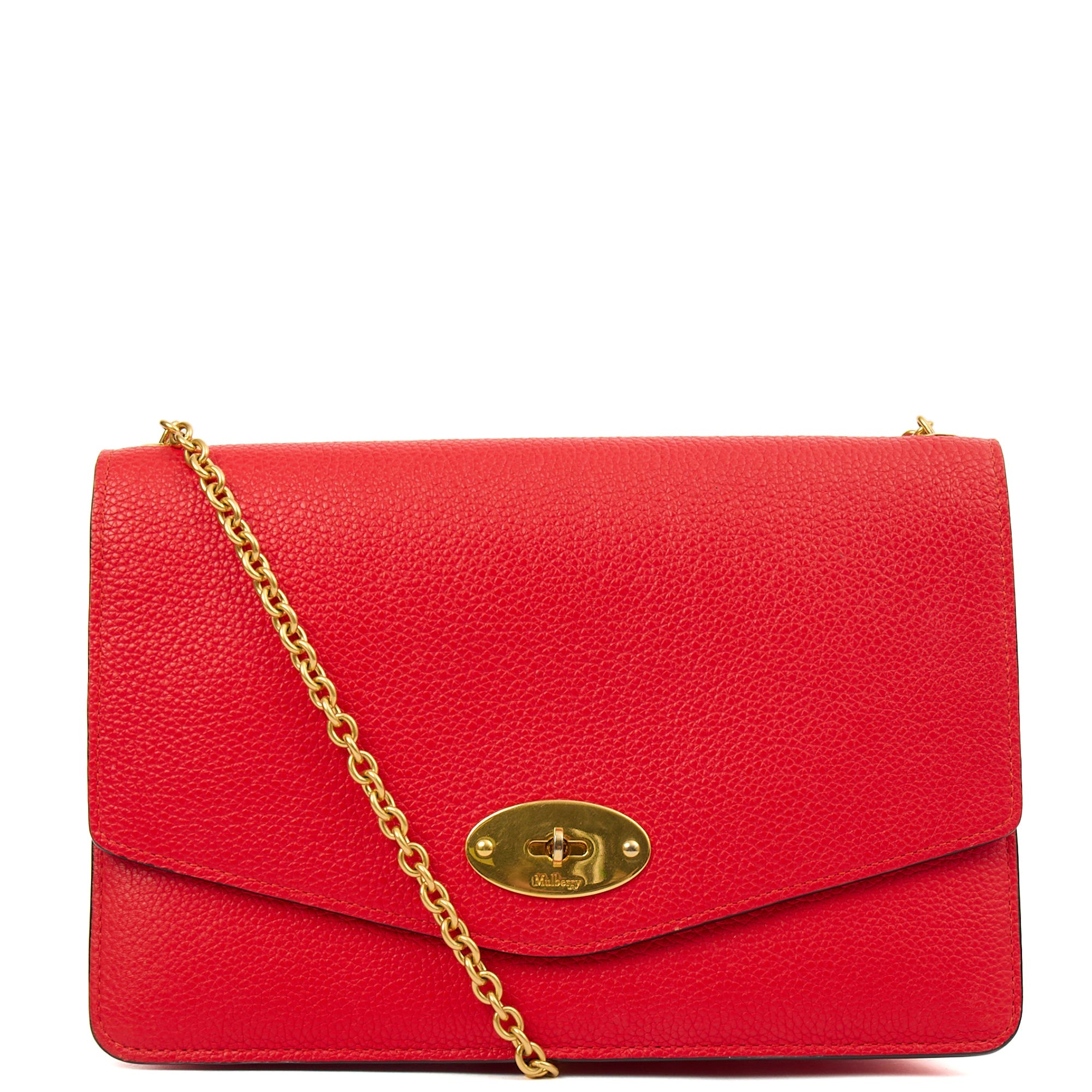 Mulberry Cross Body Darley Shoulder Bag  in Fiery Red, Leather — Front View