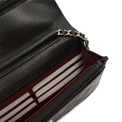 Chanel Cross Body Wallet on Chain in Black, Caviar Leather — Alternate View 9