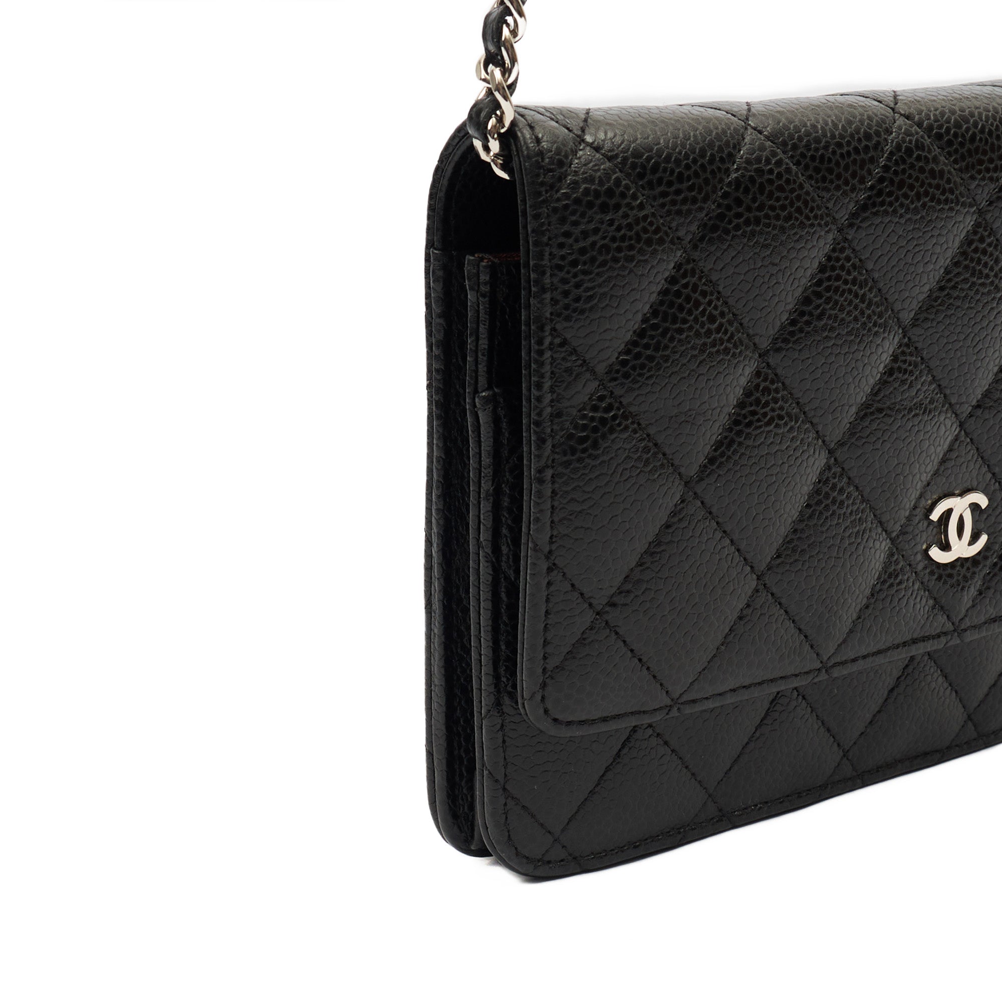 Chanel Cross Body Wallet on Chain in Black, Caviar Leather — Alternate View 8