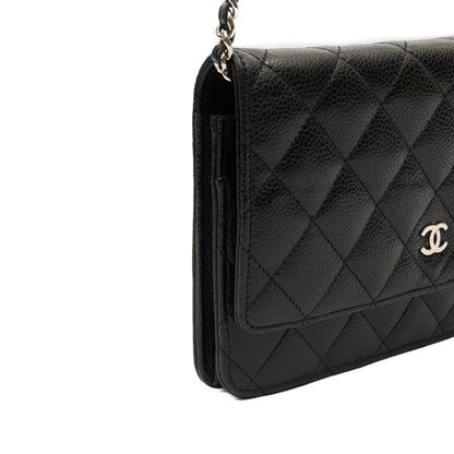 Chanel Cross Body Wallet on Chain in Black, Caviar Leather — Alternate View 8
