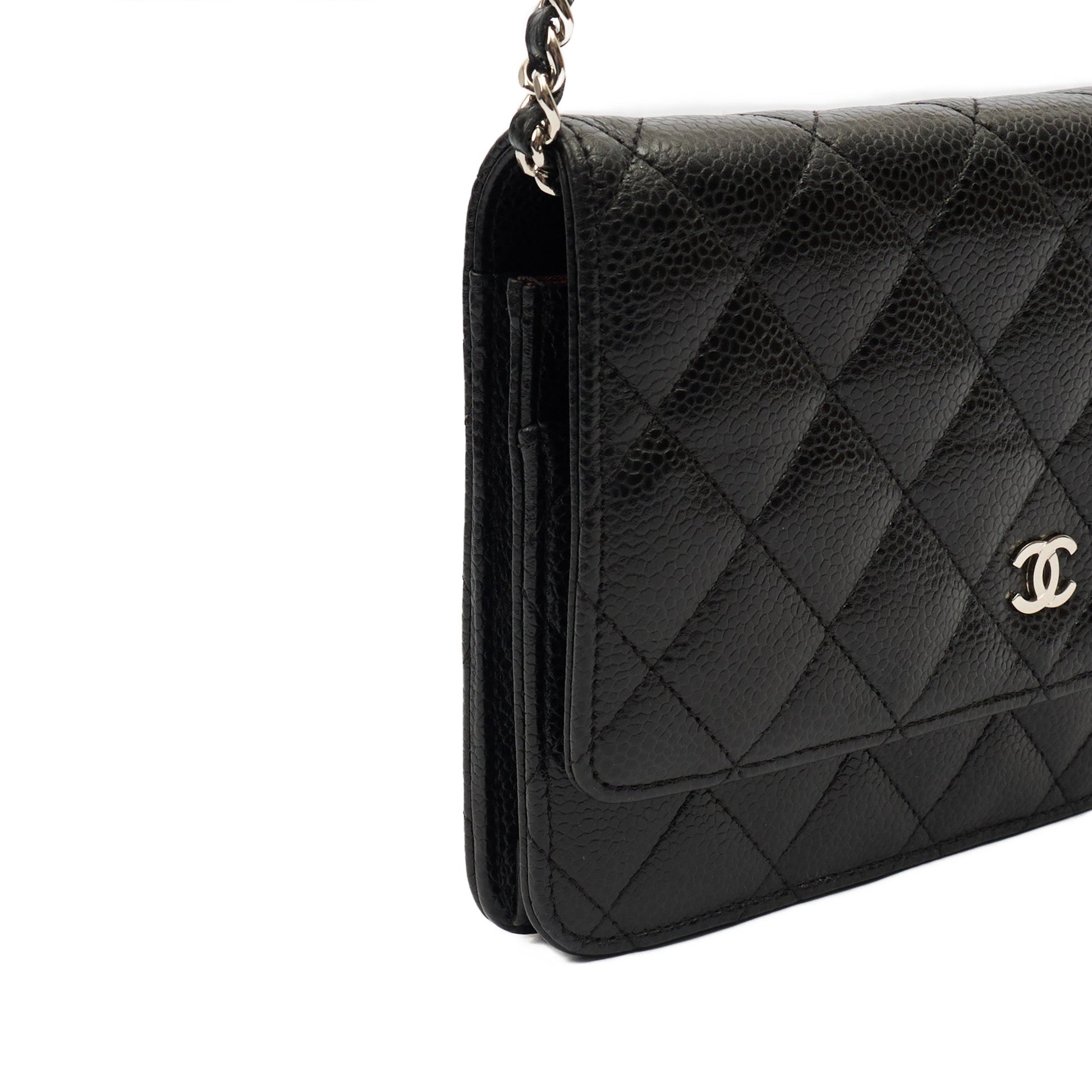 Chanel Cross Body Wallet on Chain in Black, Caviar Leather — Alternate View 26