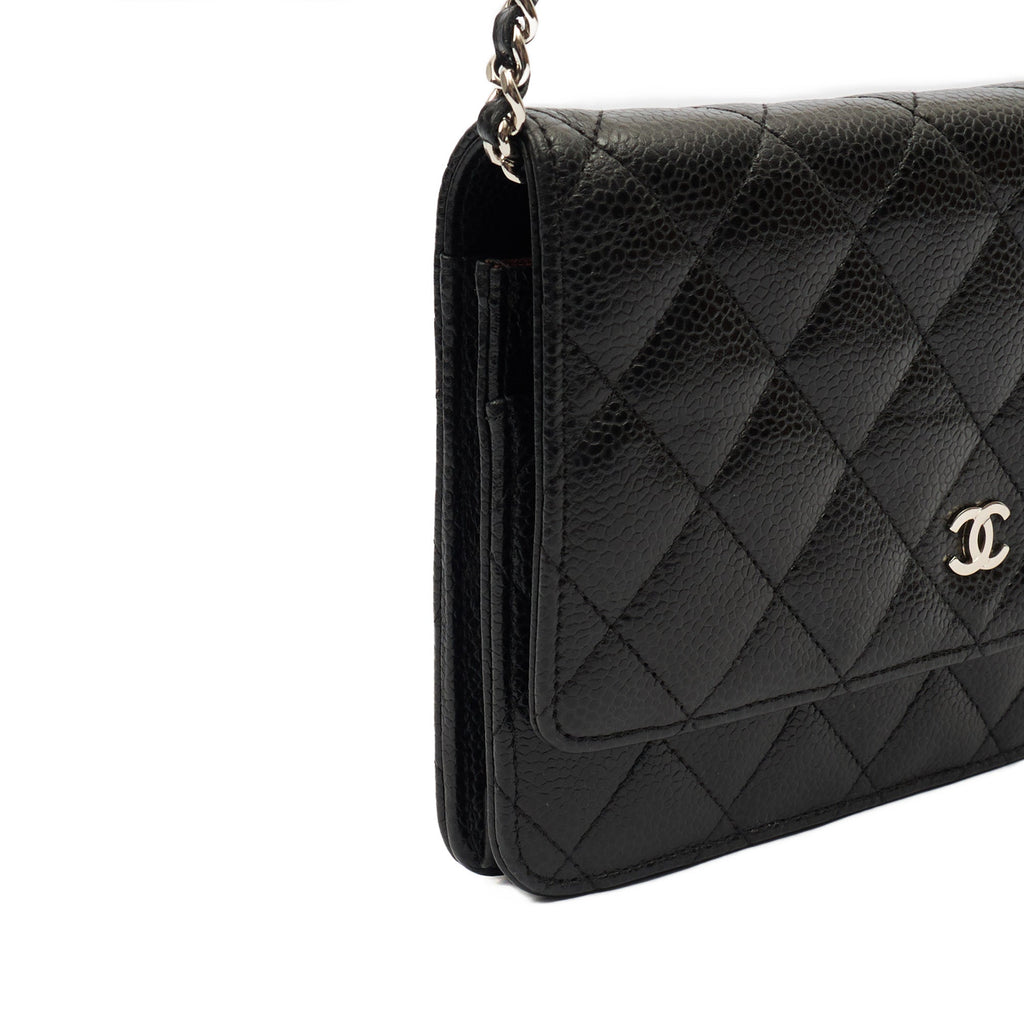 Chanel Cross Body Wallet on Chain in Black, Caviar Leather — Alternate View 17