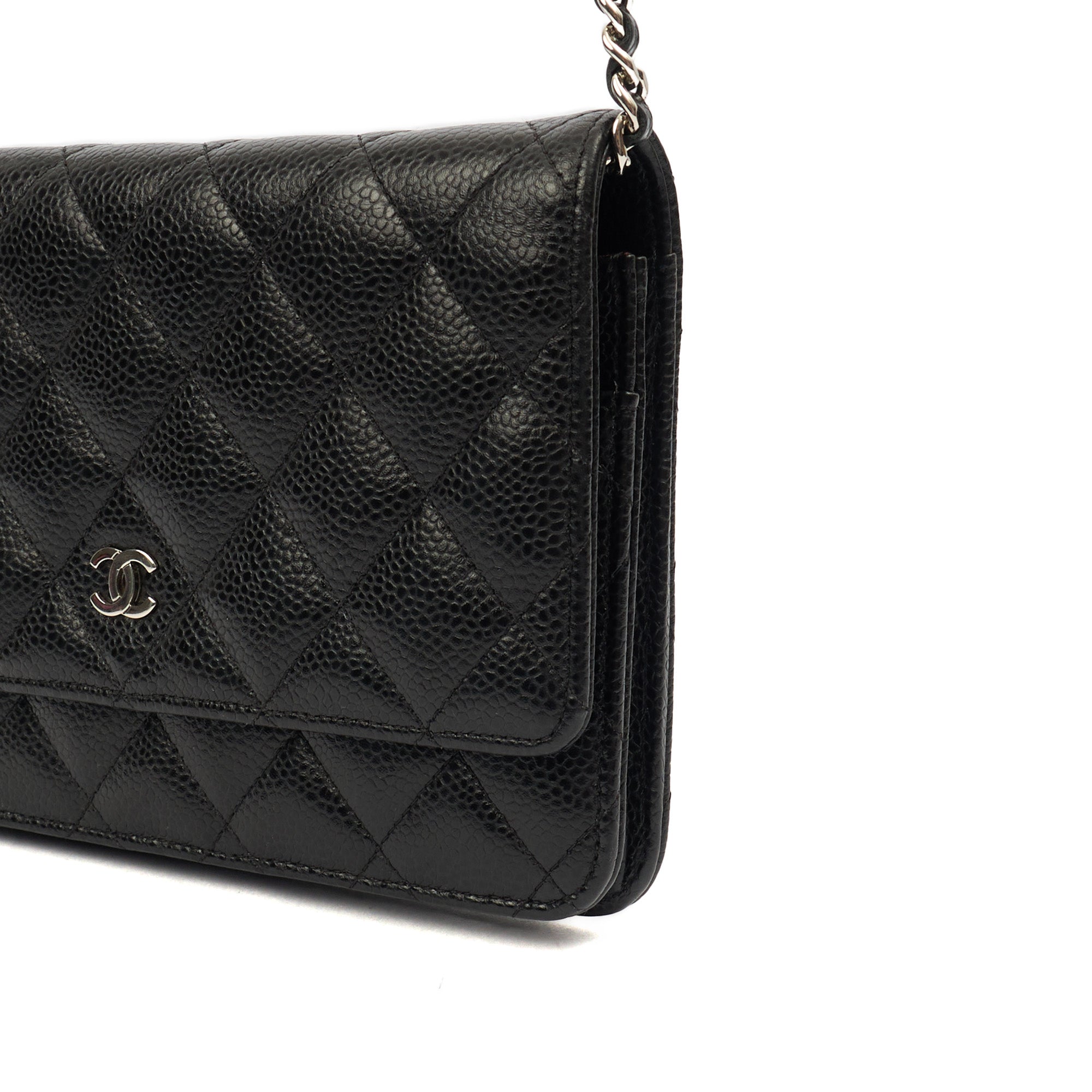 Chanel Cross Body Wallet on Chain in Black, Caviar Leather — Lifestyle View