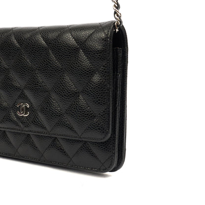 Chanel Cross Body Wallet on Chain in Black, Caviar Leather — Alternate View 24