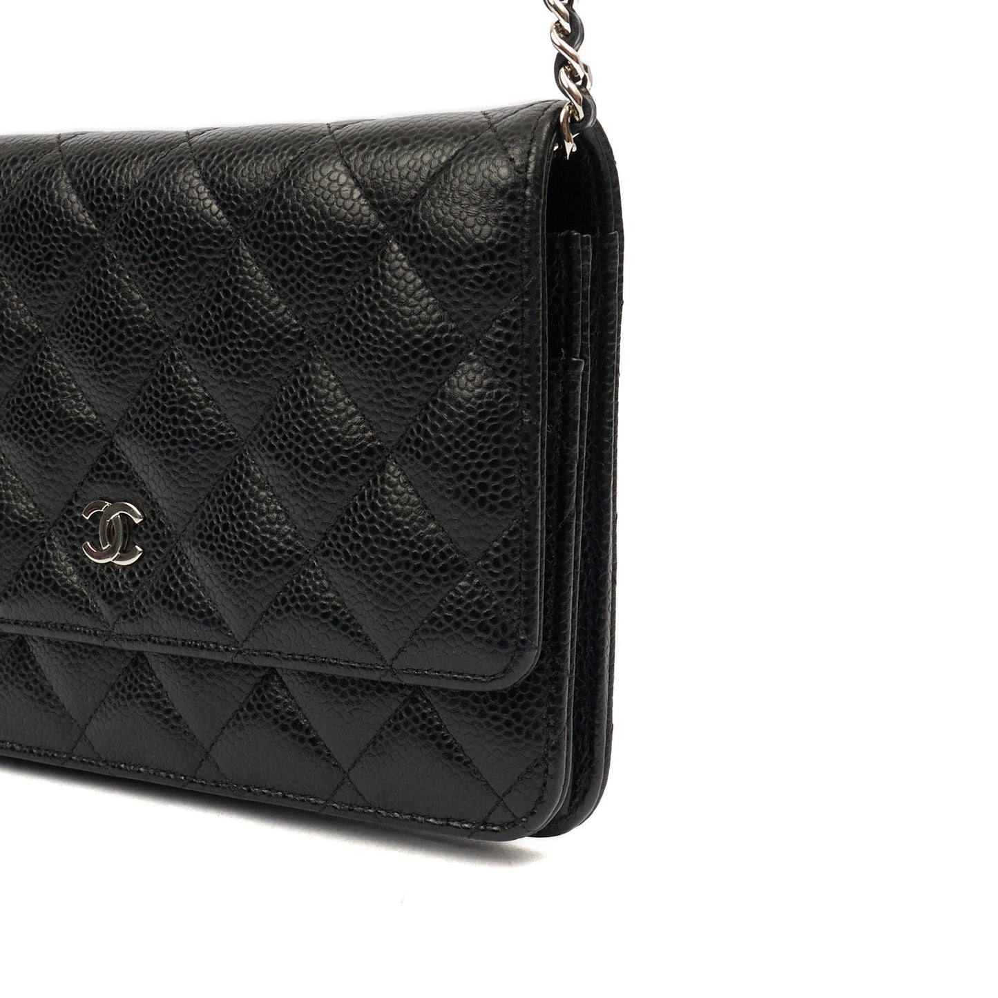 Chanel Cross Body Wallet on Chain in Black, Caviar Leather — Alternate View 15