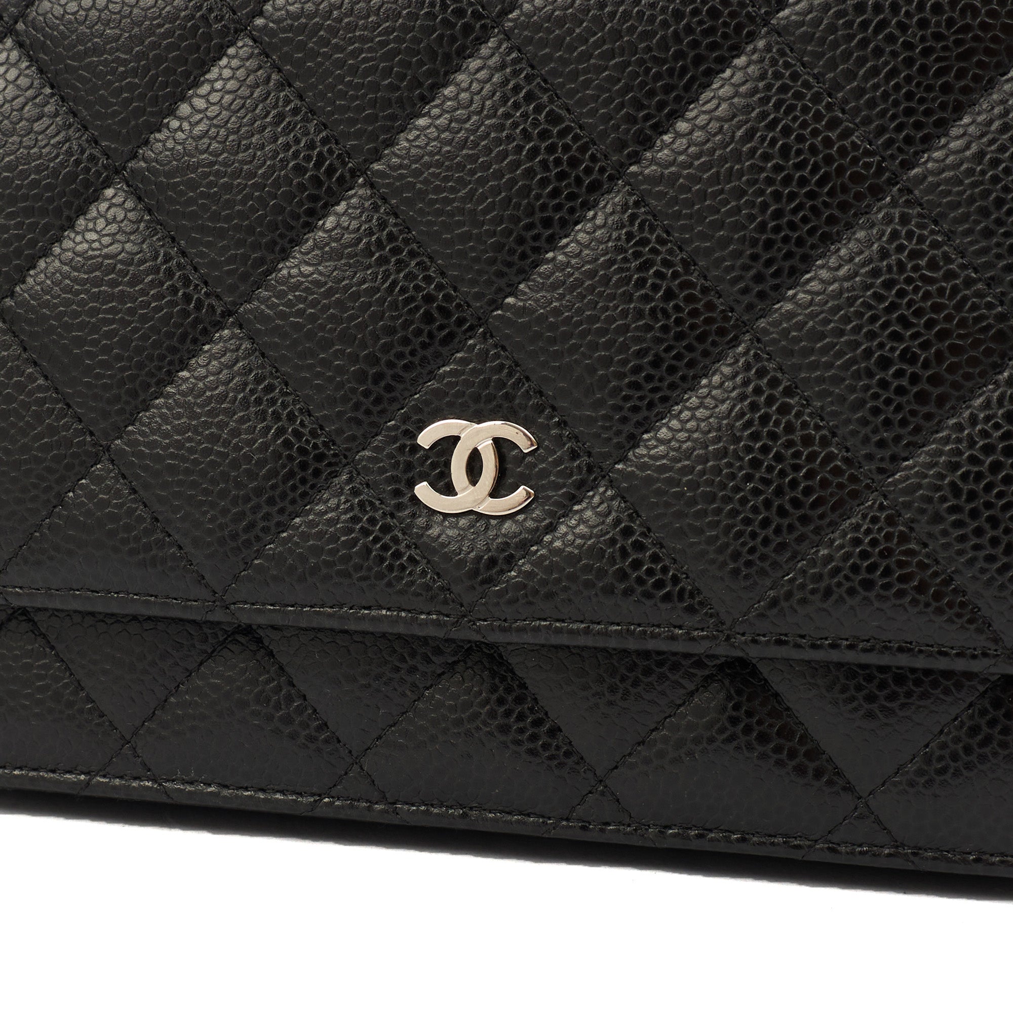 Chanel Cross Body Wallet on Chain in Black, Caviar Leather — Alternate View 7