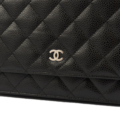 Chanel Cross Body Wallet on Chain in Black, Caviar Leather — Alternate View 25