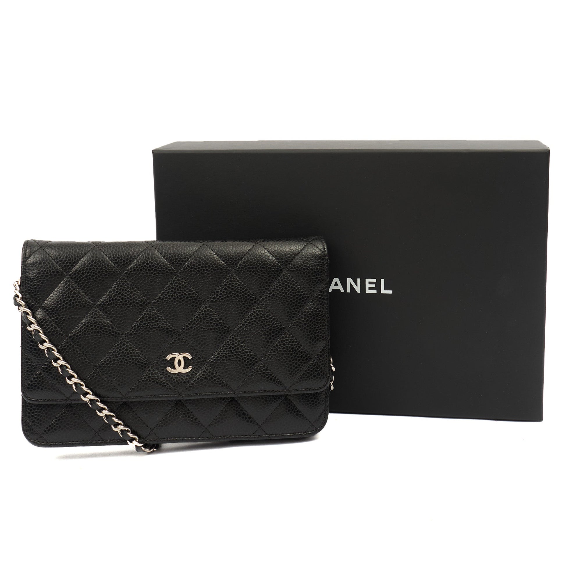 Chanel Cross Body Wallet on Chain in Black, Caviar Leather — Alternate View 20