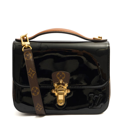 Louis Vuitton Cross Body Cherrywood BB in Black, Patent Leather — Front View