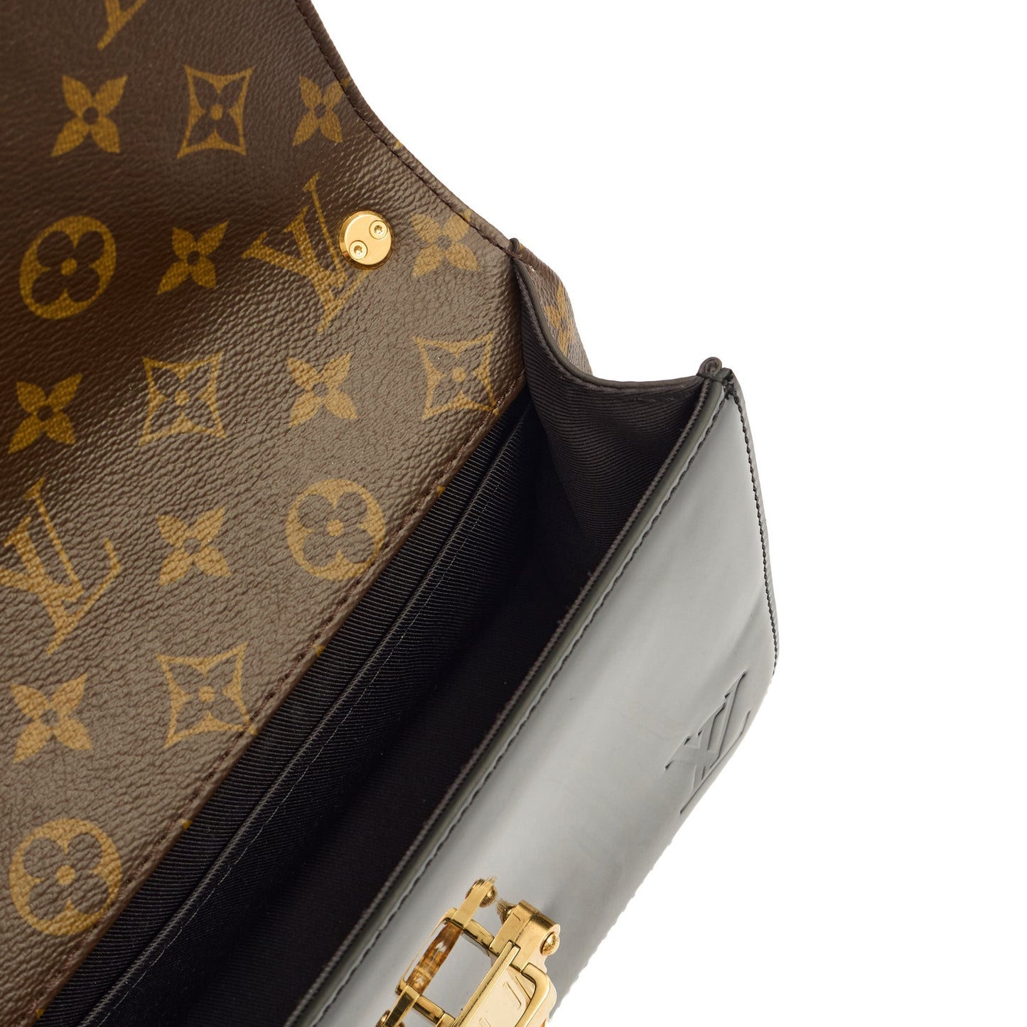 Louis Vuitton Cross Body Cherrywood BB in Black, Patent Leather — Detail View