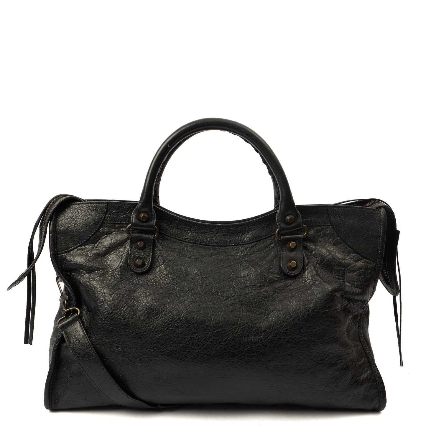 Balenciaga Shoulder Bag Classic City - Medium in Black, Leather — Back View
