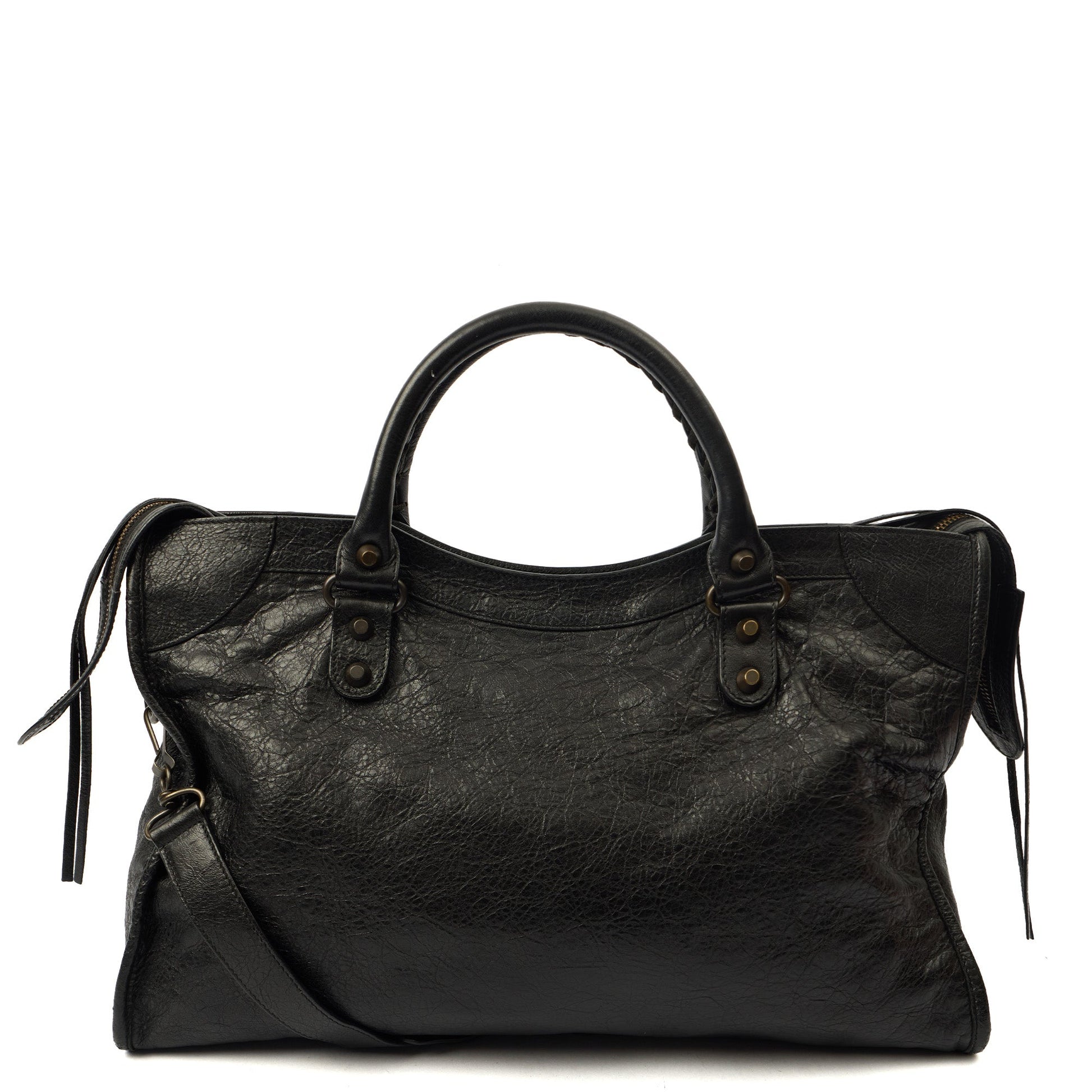 Balenciaga Shoulder Bag Classic City - Medium in Black, Leather — Back View