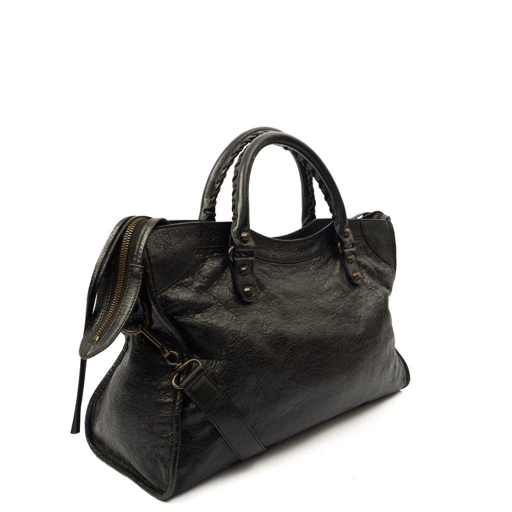 Balenciaga Shoulder Bag Classic City - Medium in Black, Leather — Side View